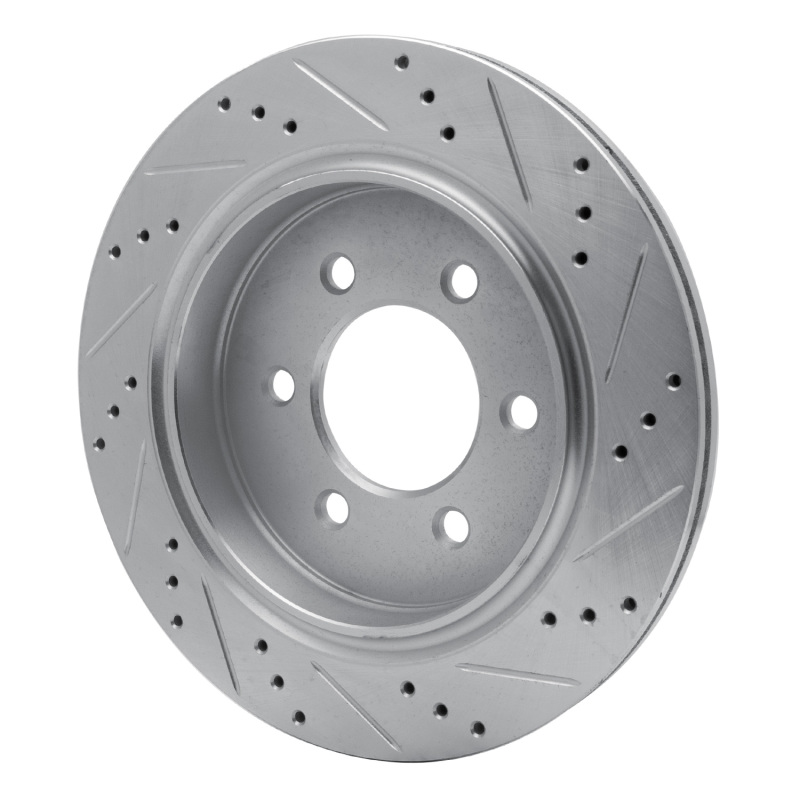 Ford F-150 Brake Rotor (1) - Rear Left - R1 Concepts - Drilled & Slotted - Silver - `15-`17